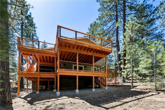 867 Clement St, South Lake Tahoe, CA 96150 - rear view of property with a deck and stairs