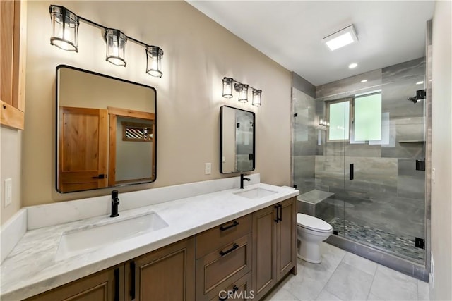 867 Clement St, South Lake Tahoe, CA 96150 - bathroom featuring double vanity and a stall shower