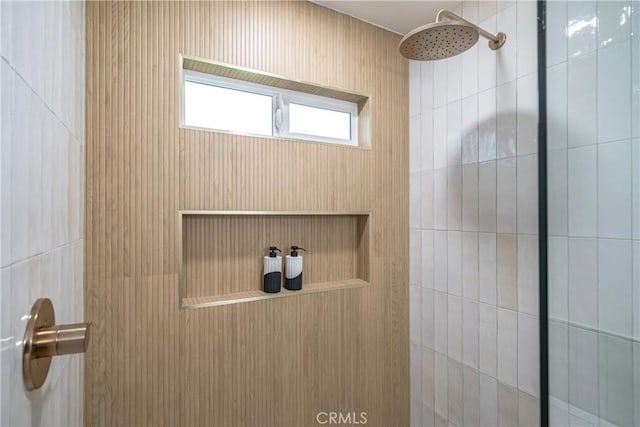 room details with tiled shower