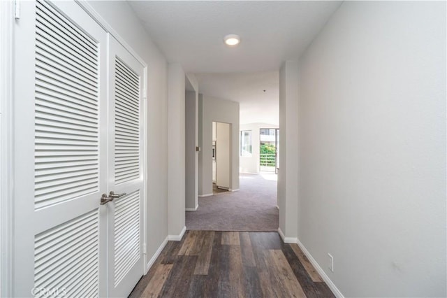 230 Lille Ln Unit 214, Newport Beach, CA 92663 - corridor with baseboards, wood finished floors, and recessed lighting