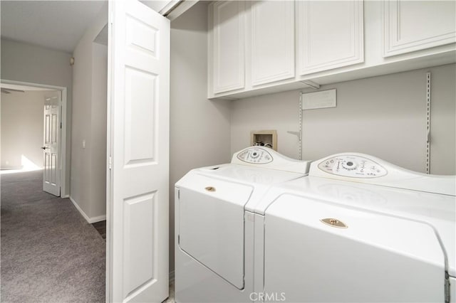 230 Lille Ln Unit 214, Newport Beach, CA 92663 - clothes washing area featuring washing machine and clothes dryer, baseboards, carpet, and cabinet space