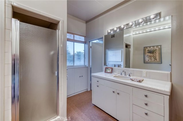 5646 E Park Circle Dr, Fresno, CA 93727 - bathroom featuring vanity and a shower stall