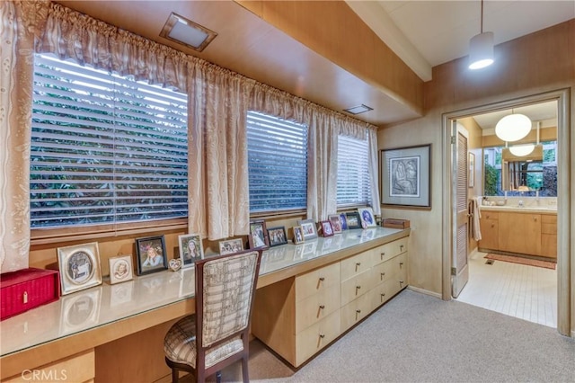 5646 E Park Circle Dr, Fresno, CA 93727 - home office with carpet flooring