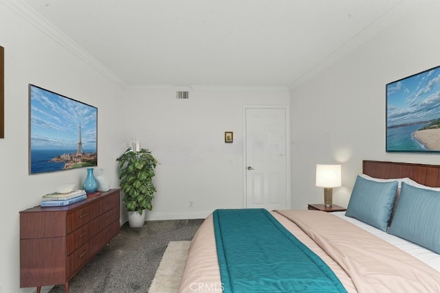 3381 Deaver Dr, Corona, CA 92882 - carpeted bedroom with visible vents, baseboards, and ornamental molding