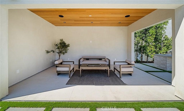 view of patio featuring an outdoor living space