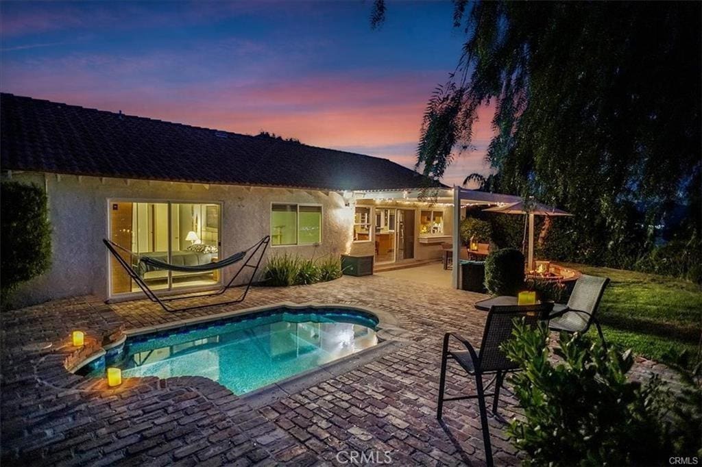 27403 Garza Dr, Saugus, CA 91350 - view of pool featuring a patio area and french doors