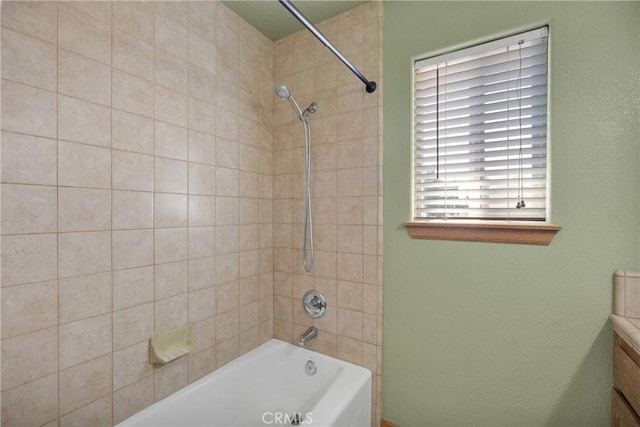 19501 Kinai Rd, Apple Valley, CA 92307 - bathroom with shower / bath combination and vanity