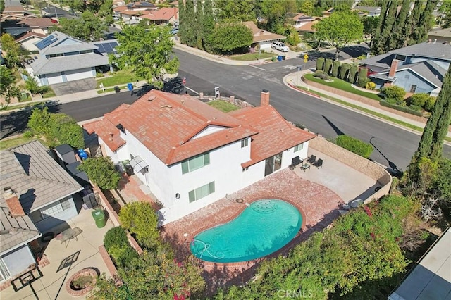 aerial view featuring a residential view