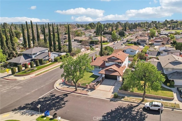 aerial view with a residential view