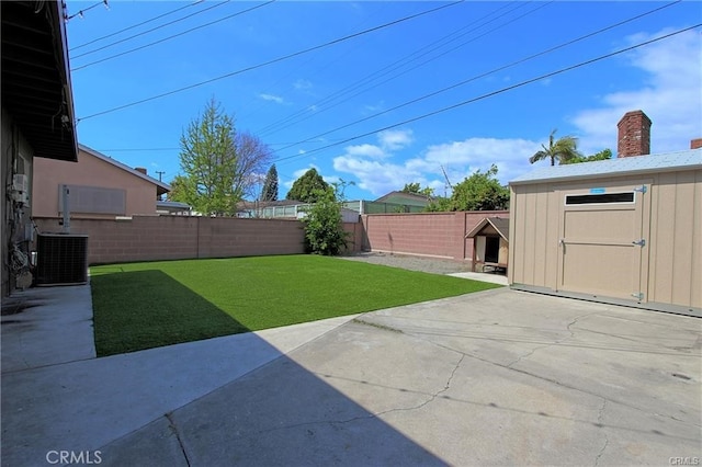 8037 Cactus Cir, Buena Park, CA 90620 - view of yard with cooling unit, a patio, a shed, and an outbuilding