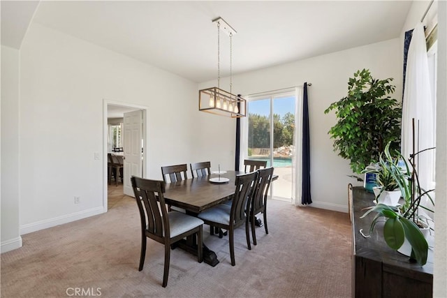 1732 Gamble Ln, Escondido, CA 92029 - dining room with baseboards and light colored carpet