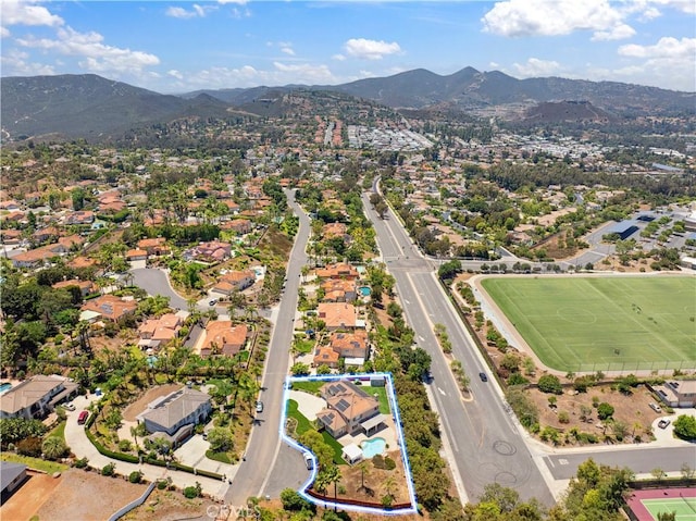 1732 Gamble Ln, Escondido, CA 92029 - aerial perspective of suburban area featuring a mountainous background