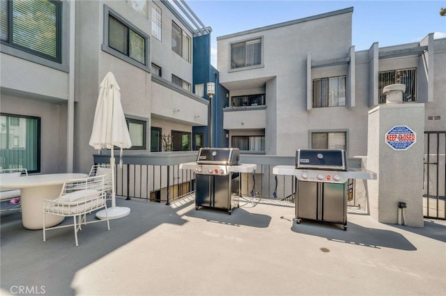 view of patio with area for grilling
