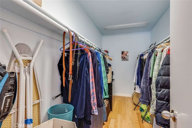 spacious closet featuring wood finished floors