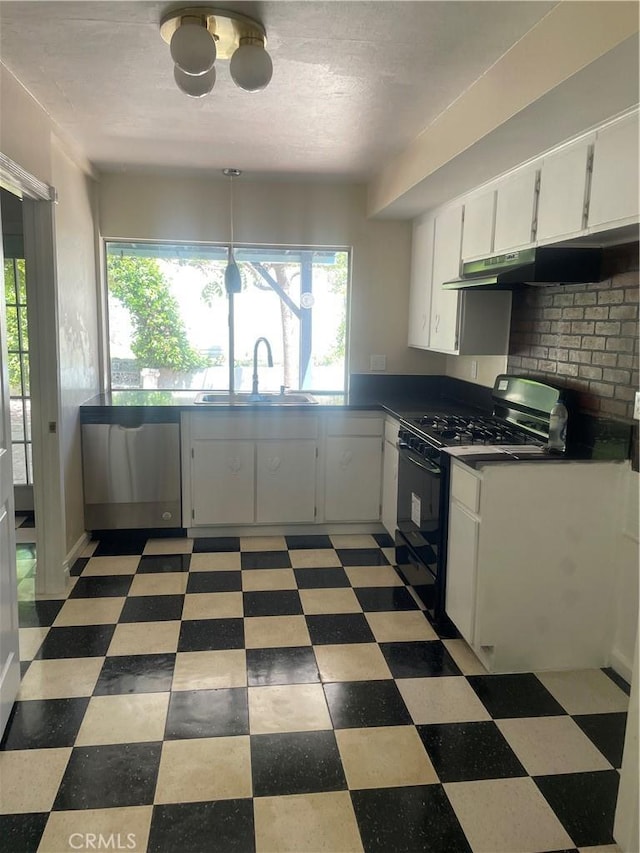 8772 Mignonette St, Rancho Cucamonga, CA 91701 - kitchen with a sink, dishwasher, black gas range, and light flooring