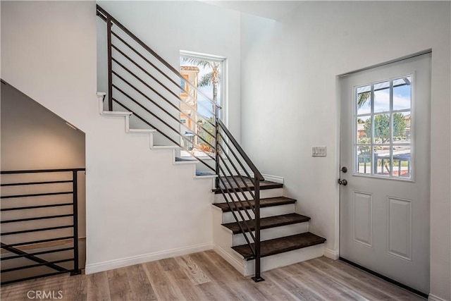29847 Smugglers Point Dr, Canyon Lake, CA 92587 - entrance foyer featuring light wood-type flooring and stairs