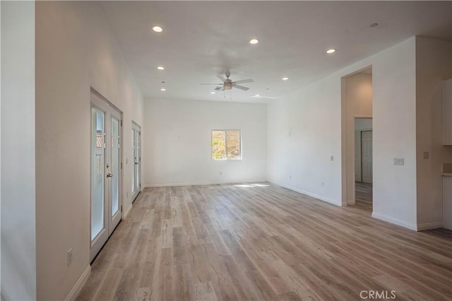 29847 Smugglers Point Dr, Canyon Lake, CA 92587 - unfurnished room with ceiling fan, light wood-style flooring, and recessed lighting