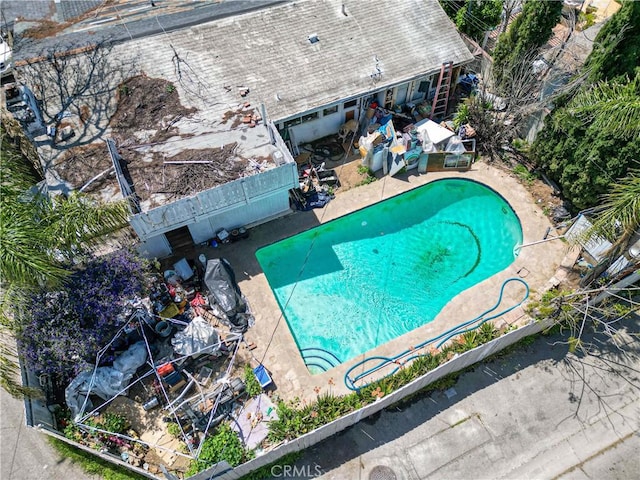 15023 Devonshire St, Mission Hills San Fernando, CA 91345 - view of swimming pool with a patio, fence, and a fenced in pool