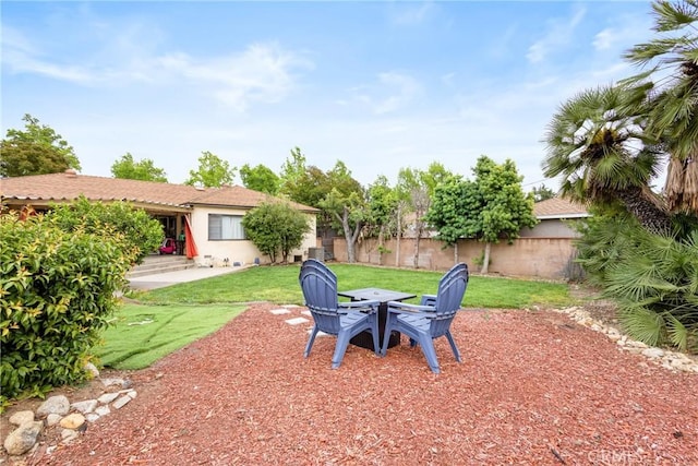 view of patio featuring a fenced backyard