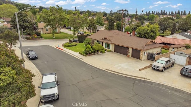 bird's eye view with a residential view