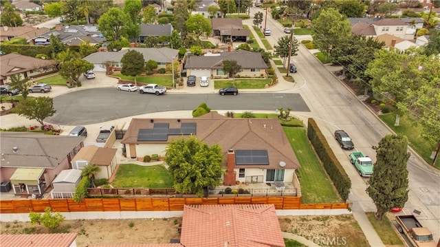 aerial view with a residential view
