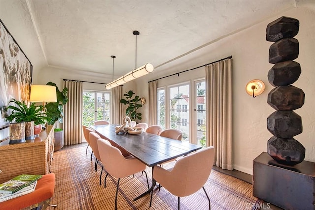 4912 Edgewood Pl, Los Angeles, CA 90019 - dining area featuring a textured ceiling and baseboards