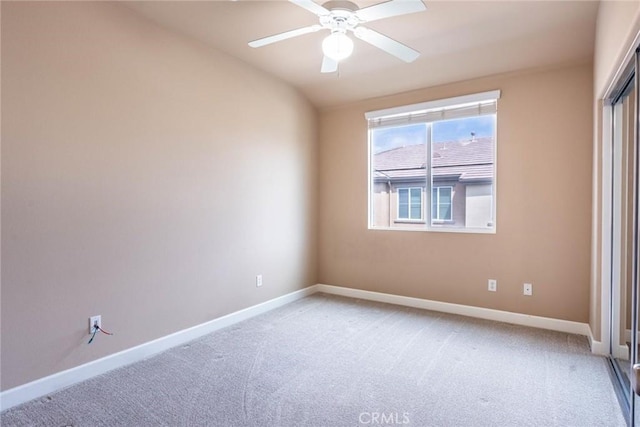 25102 Goodrich Ct, Stevenson Ranch, CA 91381 - interior space featuring light carpet, a ceiling fan, baseboards, and vaulted ceiling