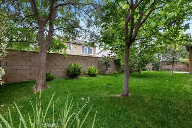 view of yard with fence