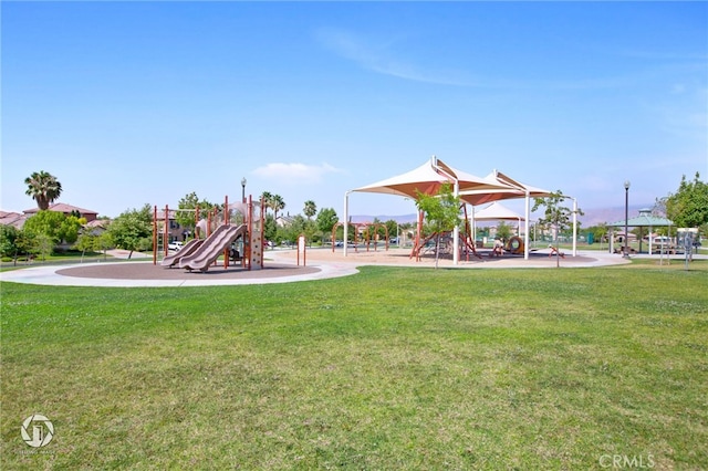 community play area featuring a yard