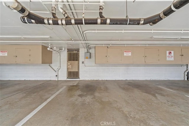 parking garage with electric panel