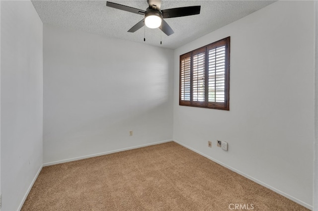 2766 Rippling Brook Pl, Ontario, CA 91761 - empty room featuring a textured ceiling, carpet floors, ceiling fan, and baseboards