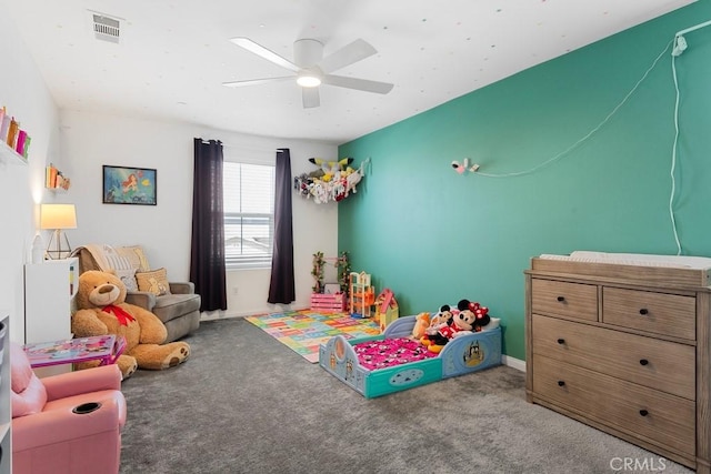 5085 Hoss Cir, Hemet, CA 92545 - game room featuring carpet floors and a ceiling fan