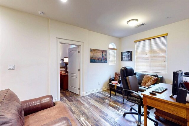 117 Village Cir, Pismo Beach, CA 93449 - office area with visible vents, baseboards, and wood finished floors
