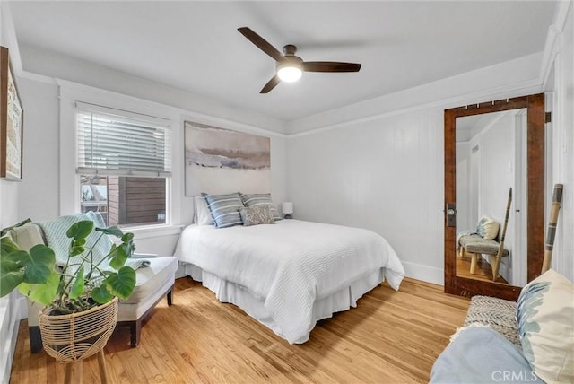 524 Walnut Ave, Long Beach, CA 90802 - bedroom with light wood-style floors and ceiling fan