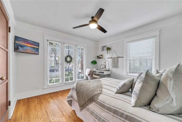 524 Walnut Ave, Long Beach, CA 90802 - bedroom with light wood finished floors and ceiling fan