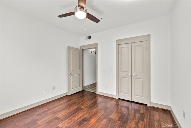 24535 Town Center Dr Unit 6309, Valencia, CA 91355 - unfurnished bedroom featuring wood finished floors, a closet, a ceiling fan, and baseboards