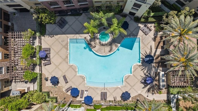 24535 Town Center Dr Unit 6309, Valencia, CA 91355 - bird's eye view of a pool area