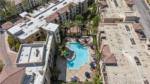 24535 Town Center Dr Unit 6309, Valencia, CA 91355 - drone / aerial view of a pool area