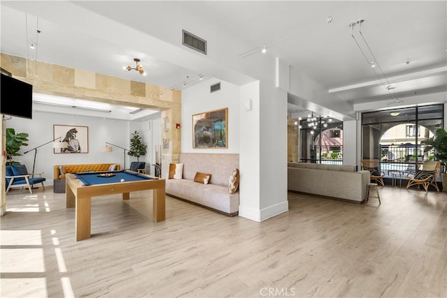 24535 Town Center Dr Unit 6309, Valencia, CA 91355 - playroom with light wood-style floors, billiards table, and baseboards