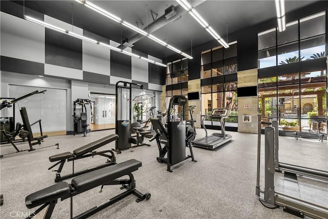 24535 Town Center Dr Unit 6309, Valencia, CA 91355 - workout area with a high ceiling