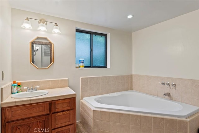 29278 Pine Dr, Cedar Glen, CA 92321 - bathroom with vanity and a garden tub