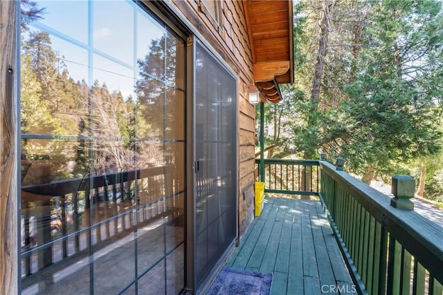 29278 Pine Dr, Cedar Glen, CA 92321 - view of wooden balcony featuring a wooden deck