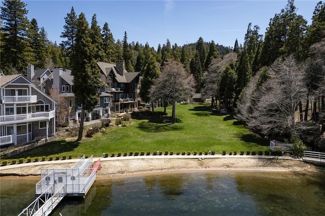 exterior space featuring a water view