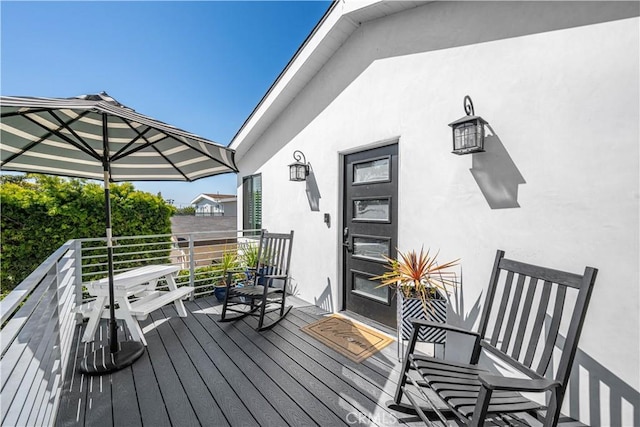 view of wooden deck