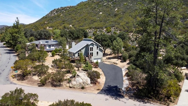 bird's eye view with a mountain view