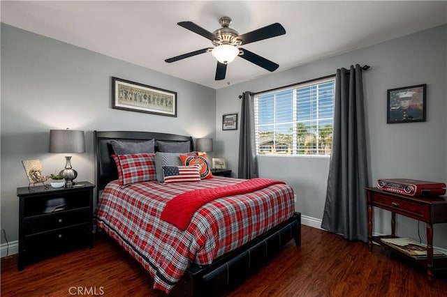 33077 Monte Dr, Temecula, CA 92592 - bedroom featuring baseboards, ceiling fan, and wood finished floors
