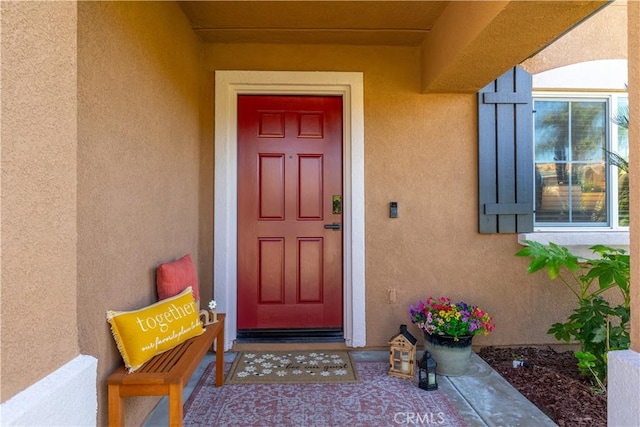 33077 Monte Dr, Temecula, CA 92592 - doorway to property featuring stucco siding