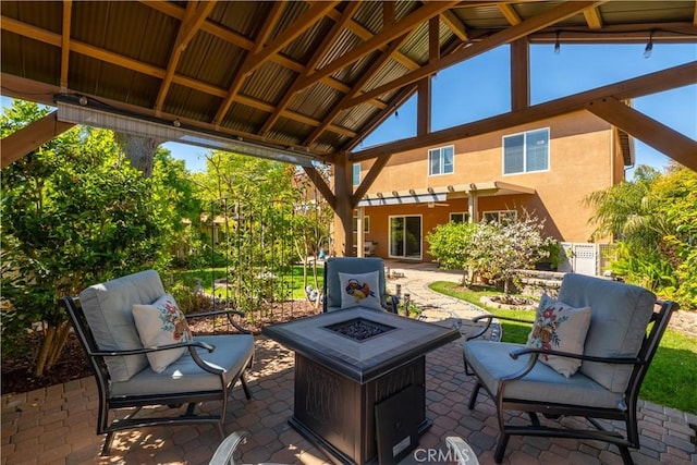 33077 Monte Dr, Temecula, CA 92592 - view of patio with a fire pit