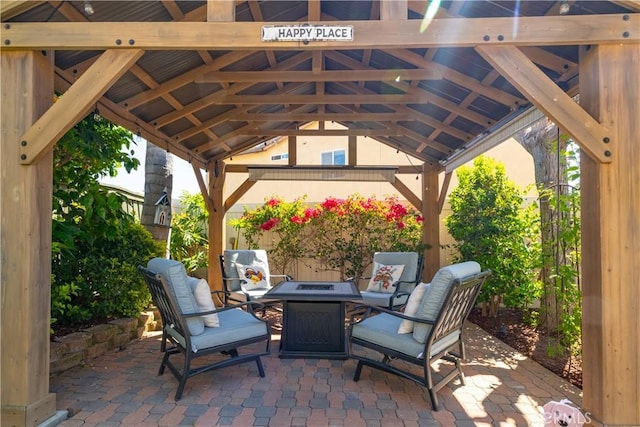 33077 Monte Dr, Temecula, CA 92592 - view of patio featuring a gazebo and an outdoor fire pit