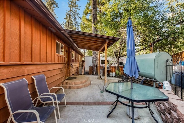 view of patio with a fenced backyard